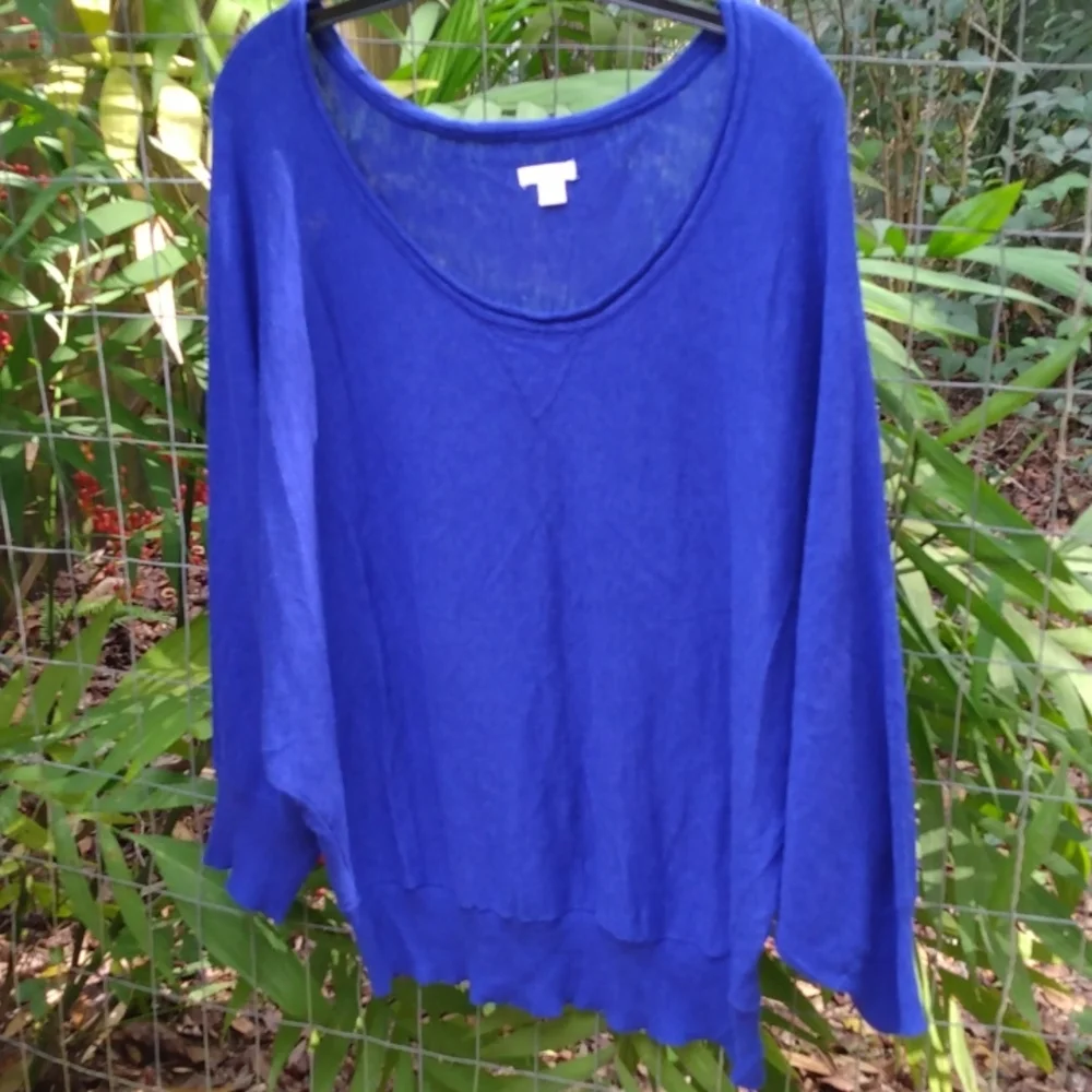 Royal Blue Ladies Batwing Sweater XL - Picture 6 of 8